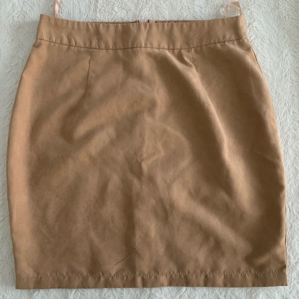 Woven soft suede A-Line Mini Skirt